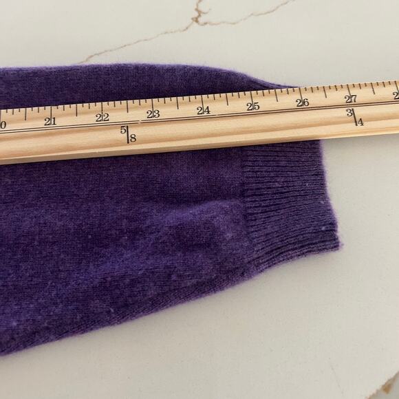 Neiman Marcus Sweater 100% Cashmere Women Purple SZL 1/4 Zip Comfortcore Comfy - Picture 8 of 9